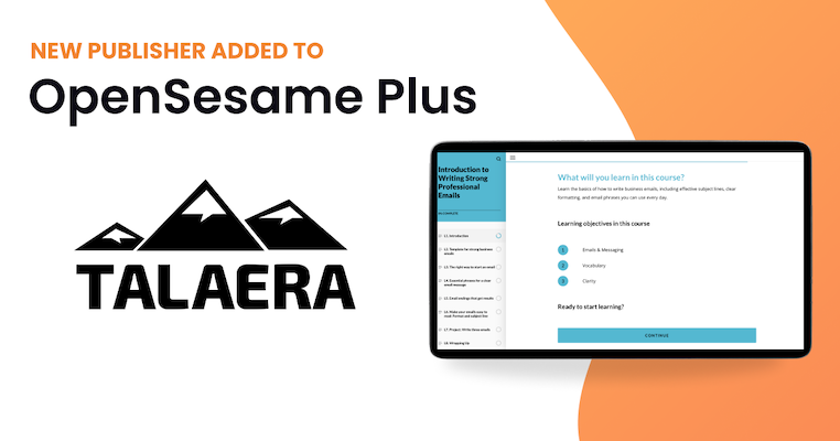 Business English Training for the Real World: Talaera Joins OpenSesame Marketplace